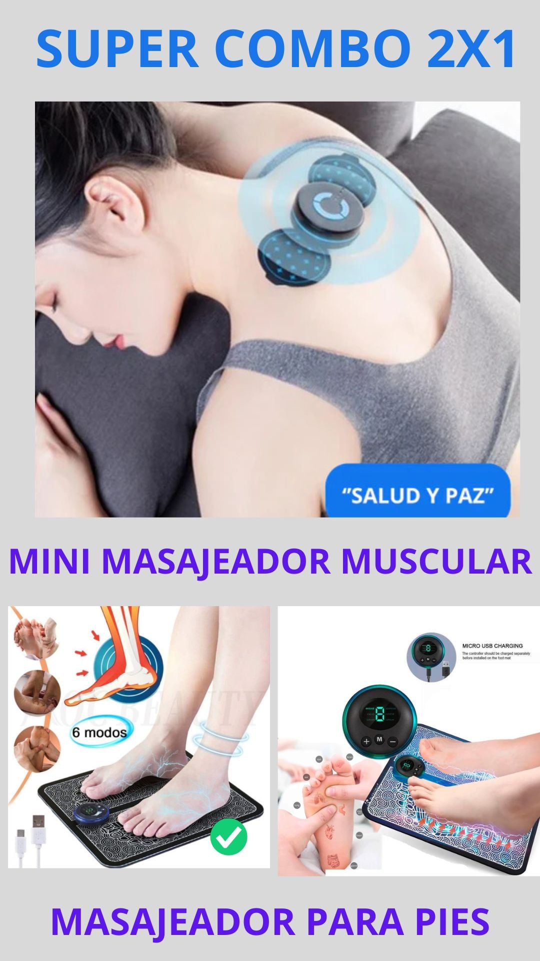 COMBO MASAJEADORES MUSCULARES 2X1