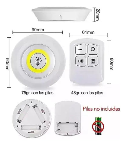 Kit 3 Luces Led Con Control Remoto